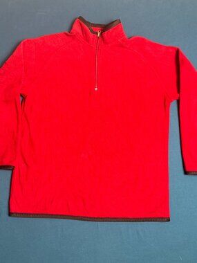 PROSPIRIT Sweater  Large Red Fleece Jacket SZ L Zip Pullover